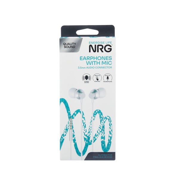 NRG Wired Earphone With Microphone Audio Jack | 1 each