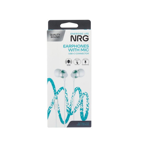 NRG Wired Earphone With Microphone USB-C | 1 each