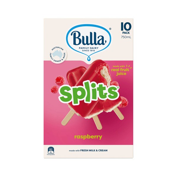 Bulla Splits Ice Cream Raspberry 10 pack | 750mL