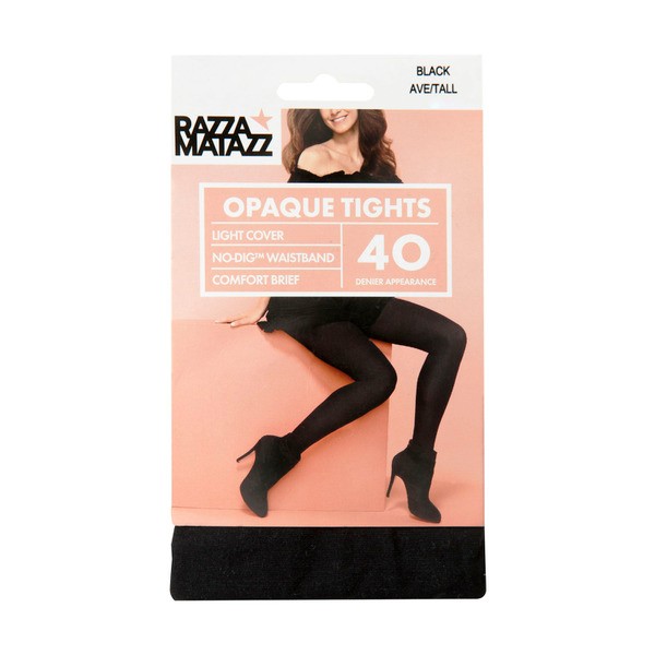 Razzamatazz Elastane Opaque Tights Black 40 Denier Talls-X Tall | 1 pack