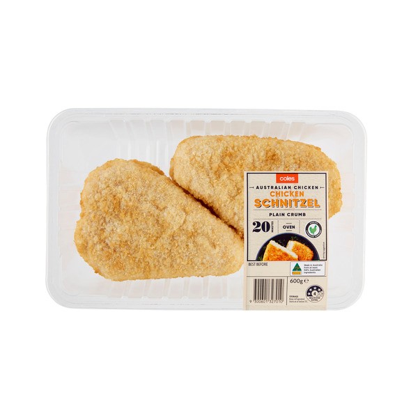 Coles RSPCA Approved Chicken Breast Schnitzel Plain Crumb | 600g
