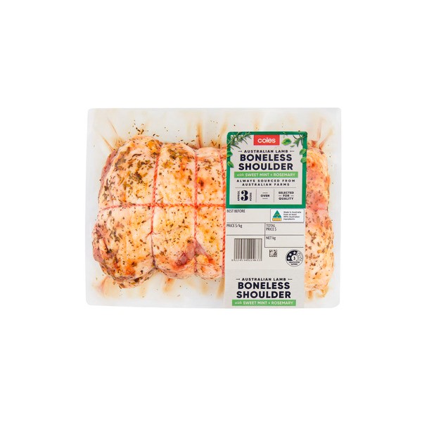 Coles Boneless Shoulder With Sweet Mint And Rosemary | approx. 800g