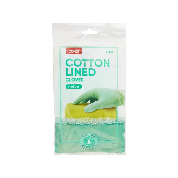 Coles Medium Cotton Lined Gloves | 1 pair