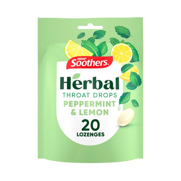 Soothers Herbal Throat Drops Peppermint & Lemon | 20 pack