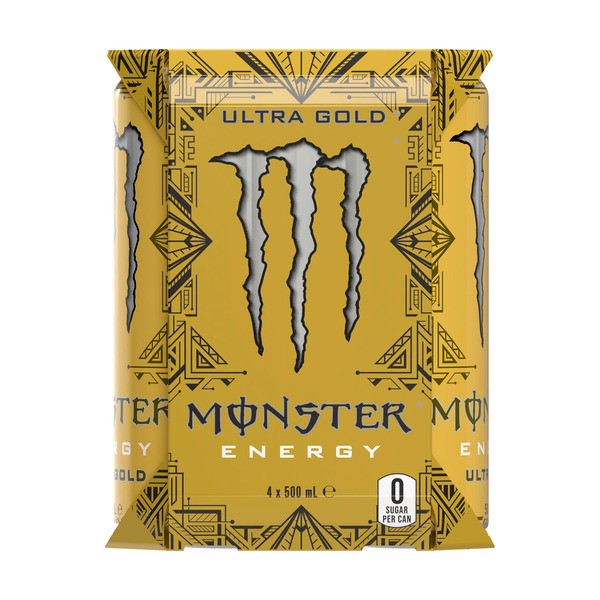 Monster Energy Drink Ultra Gold Multipack Cans 4x500mL | 4 pack