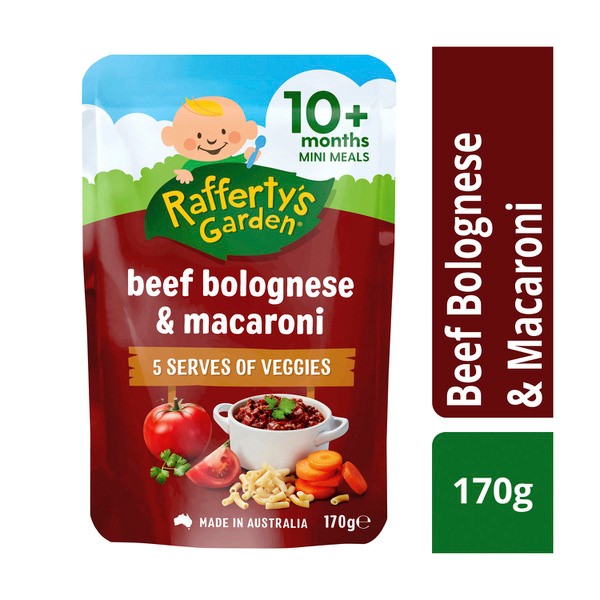 Rafferty's Garden Beef Bolognese & Macaroni Mini Meal Baby Food Pouch 10+ Months | 170g