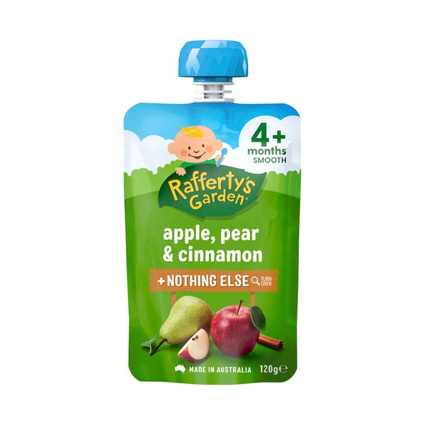 Rafferty's Garden Apple Pear & Cinnamon and Nothing Else Baby Food Puree Pouch 4+ Months | 120g