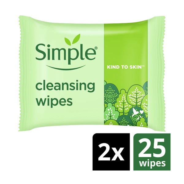 Simple Biodegradable Cleansing Facial Wipes | 50 pack