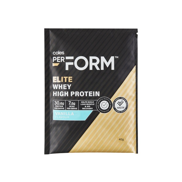 Coles Perform Elite Whey High Protein Powder Vanilla | 40g