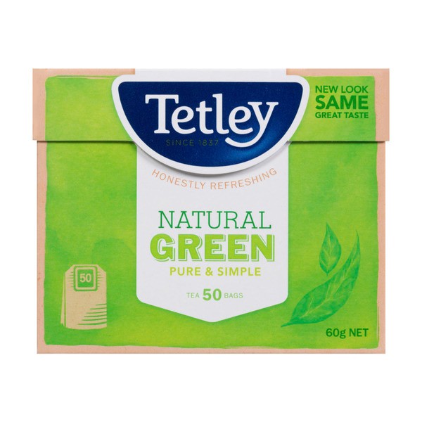 Tetley Natural Green Tea Bags 50 pack | 60g
