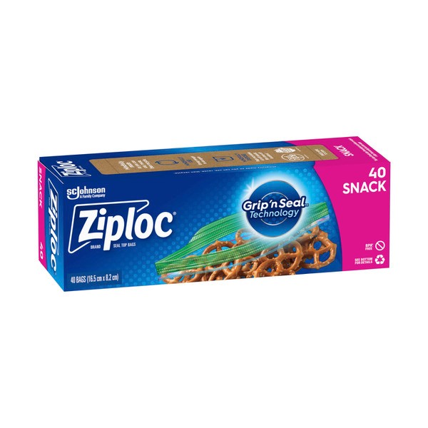 Ziploc Snack Bag Resealable Food Storage | 40 pack