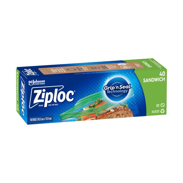 Ziploc Sandwich Bags Resealable Food Storage | 40 pack