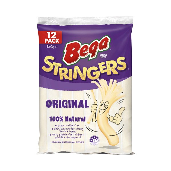 Bega Dairy Stringers Original Cheese 12 Pack | 240g
