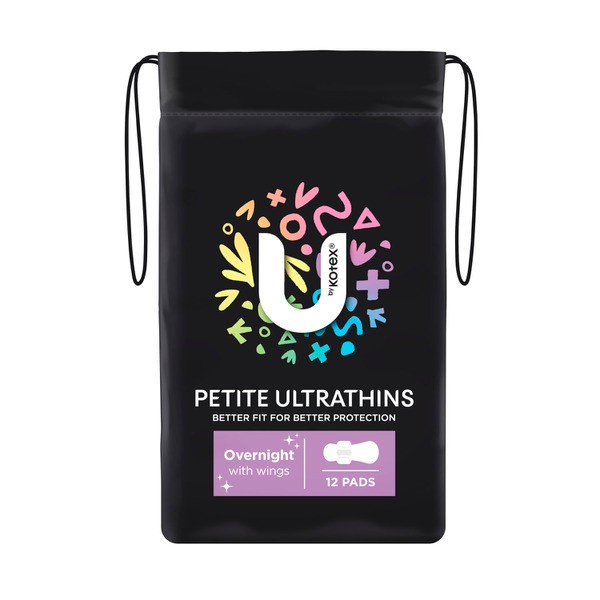 U by Kotex Overnight Petite Ultrathin Pads with Wings  | 12 pack