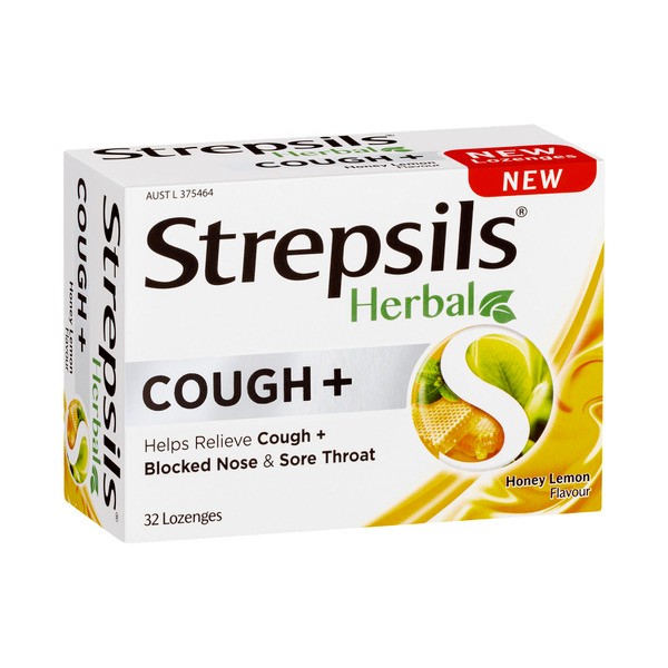Strepsil Herbal Blocked Nose Sore Throat Honey Lemon | 32 pack