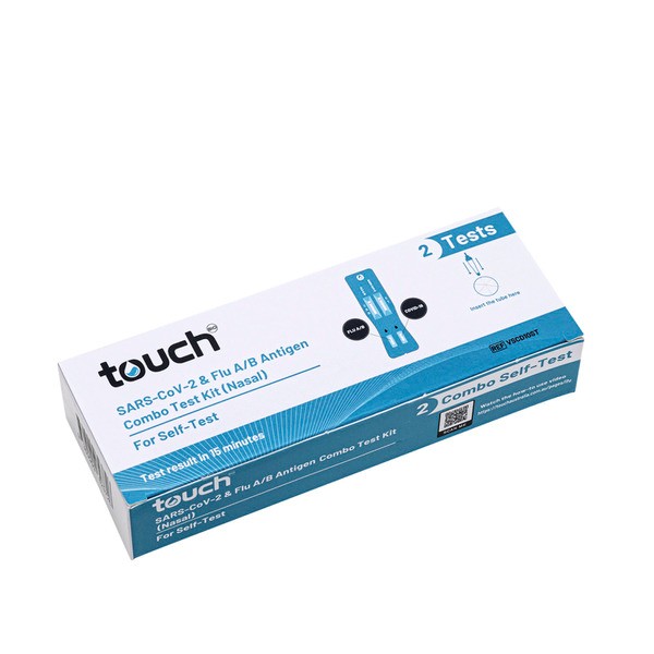 Touchbio 2 In1 Home Test Kit Influenza A & B Covid 19 | 2 pack