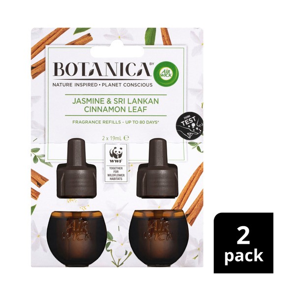 Botanica Jasmine & Sri Lankan Cinnamon Leaf Plug In Diffuser Refill 2x19mL | 2 pack