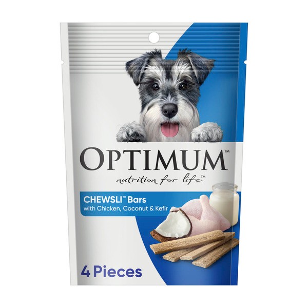 Optimum Dog Treat Muesli Bars With Chicken Coconut & Kefir Digestion | 4 pack