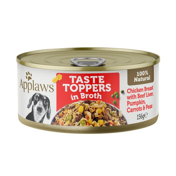 Applaws Taste Toppers Dog Tin Chicken Breast With Beef Liver & Vegetables In Broth Dog Food | 156g
