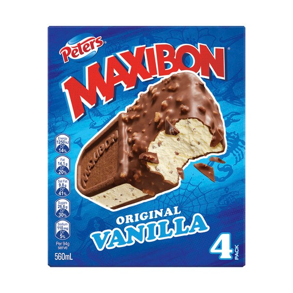 Peters Maxibon Ice Cream Original Vanilla 4 pack | 560mL