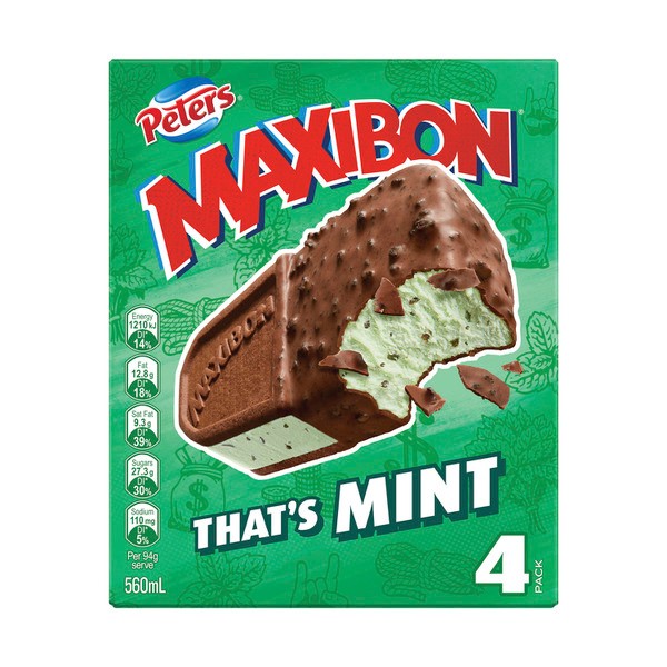 Peters Maxibon Ice Cream Thats Mint 4 Pack | 560mL