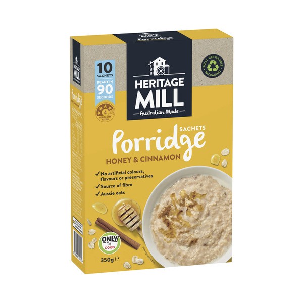 Heritage Mill Porridge Sachets Honey Cinnamon | 350g