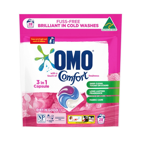 OMO Touch of Comfort 3 in 1 Laundry Capsules 28 Washes | 28 pack