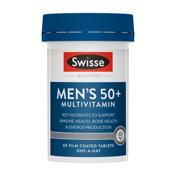 Swisse Ultivite Men's 50+ Multivitamin With Key Nutrients | 60 pack