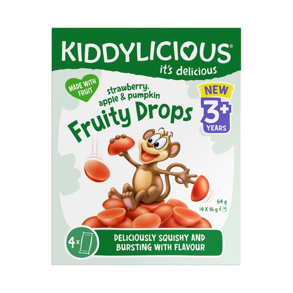 Kiddylicous Fruity Drops Strawberry | 64g
