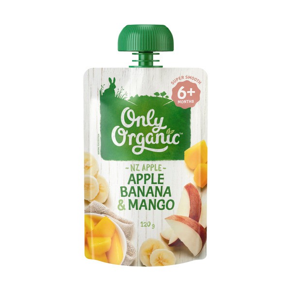 Only Organic Apple- Banana & Mango 6+ Months Pouch | 120g