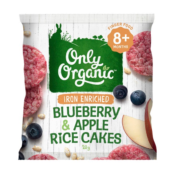 Only Organic Blueberry & Apple Rice Cakes 8+ Months | 20g