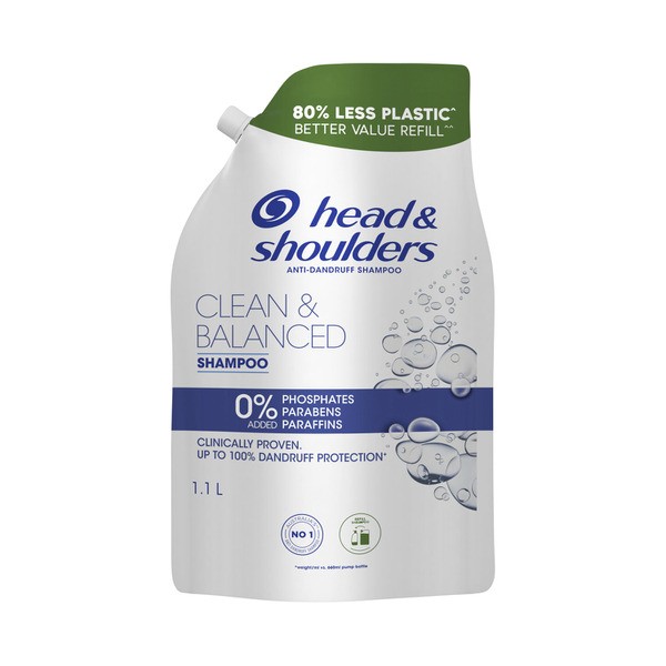 Head & Shoulders Clean & Balanced Refill Shampoo | 1.1L