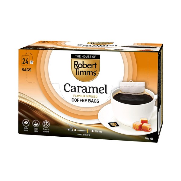 Robert Timms Caramel Flavoured Coffee Bags | 24 pack