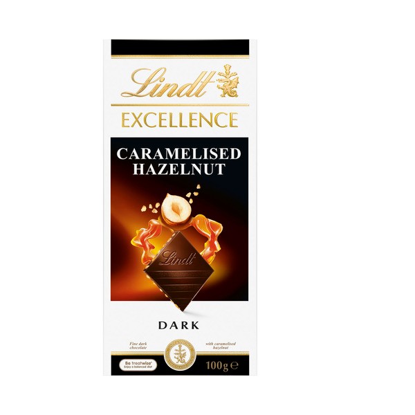 Lindt Excellence Caramelised Hazelnut Dark Chocolate Block | 100g