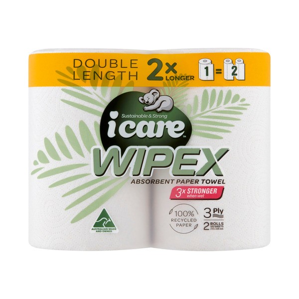 Icare Wipex Paper Towel Double Length | 2 pack