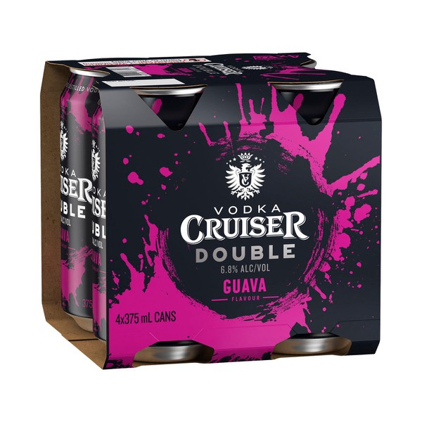 Vodka Cruiser Double Guava Can 375mL | 4 Pack