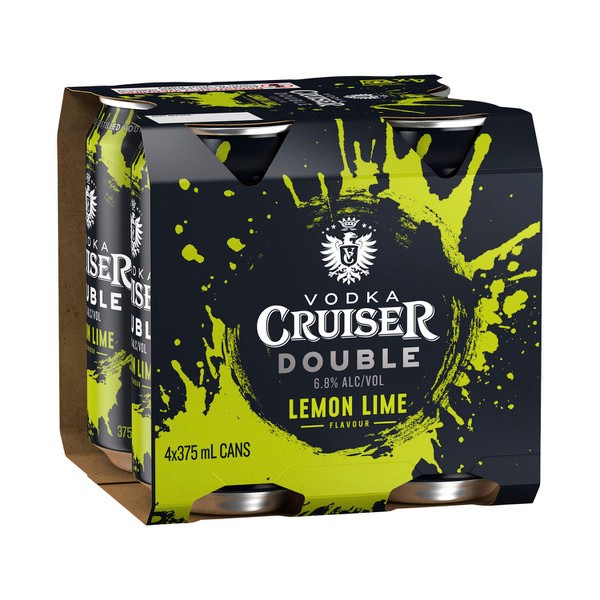 Vodka Cruiser Double Lemon Lime Can 375mL | 4 Pack