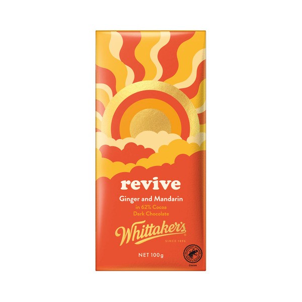 Whittaker's Chocolate Revive Ginger & Mandarin Block | 100g