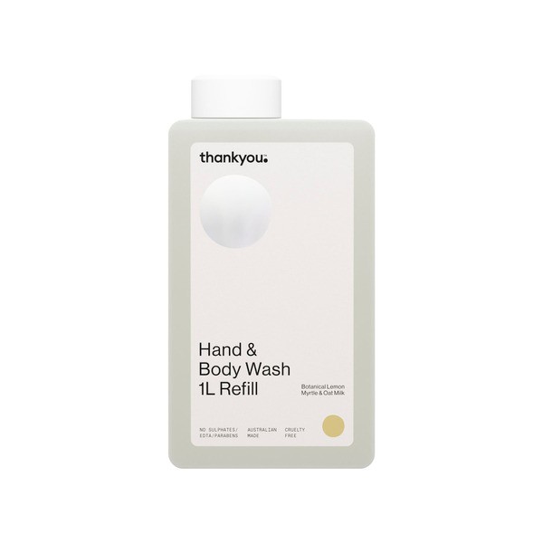Thankyou Hand & Body Wash Botanical Lemon Myrtle & Oat Milk Refill | 1L
