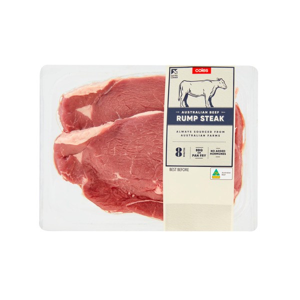 Coles No Added Hormone Beef Rump Steak | 500g