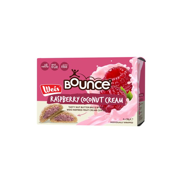 Bounce Weis Raspberry Coconut Cream Nut Butter Balls 4X30g | 120g