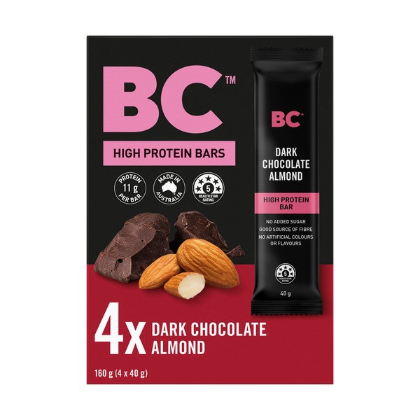 Bc Dark Chocolate Almond High Protein Bar 4 Pack | 160g