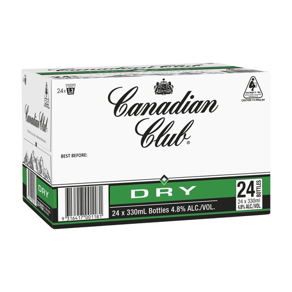 Canadian Club Dry 4.8% Bottle 330mL | 24 Pack