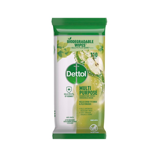 Dettol Multipurpose Disinfectant Cleaning Wipes Apple | 110 pack