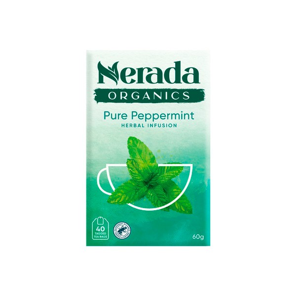 Nerada Organics Peppermint Tea Bags 40 Pack | 60g