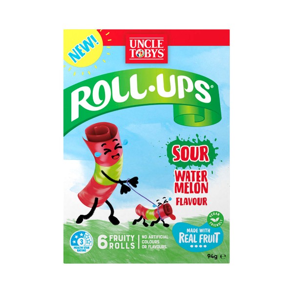 Uncle Tobys Roll Ups Watermelon Sour | 94g