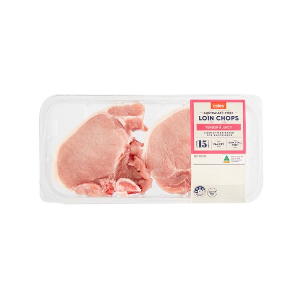 Coles Pork Loin Chops Lightly Marinated | 450g