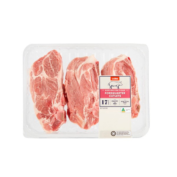 Coles Pork Forequarter Cutlets | 800g