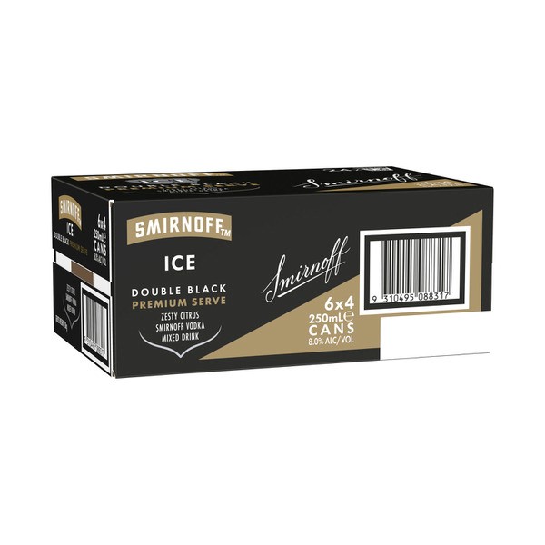 Smirnoff Ice Double Black 8% Can 250mL | 24 Pack