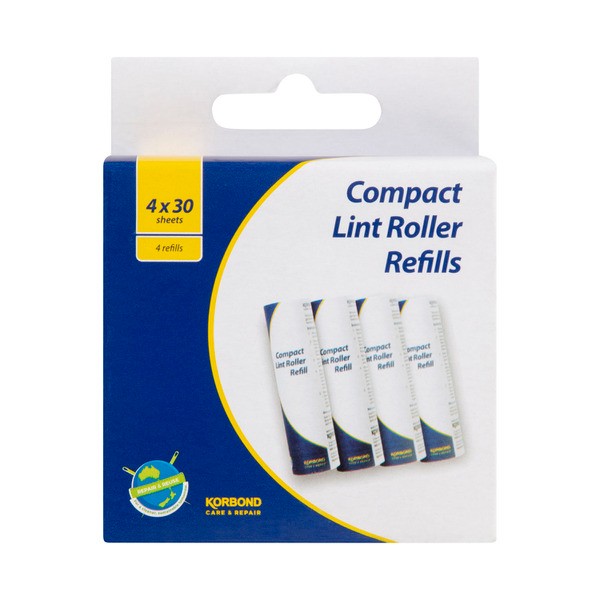 Korbond Compact Lint Roller 4 Refills | 4 pack